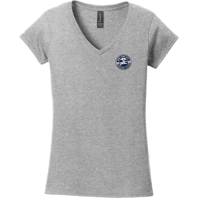 NYC Hockey Club Softstyle Ladies Fit V-Neck T-Shirt