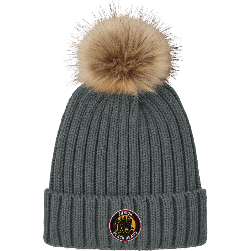 MD Jr. Black Bears Faux Fur Pom Beanie