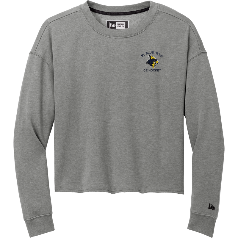 Delaware Jr. Blue Hens New Era Ladies Tri-Blend Fleece Crop Crew