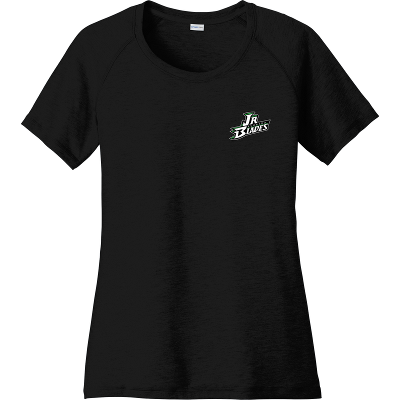 Junior Blades Ladies PosiCharge Tri-Blend Wicking Scoop Neck Raglan Tee