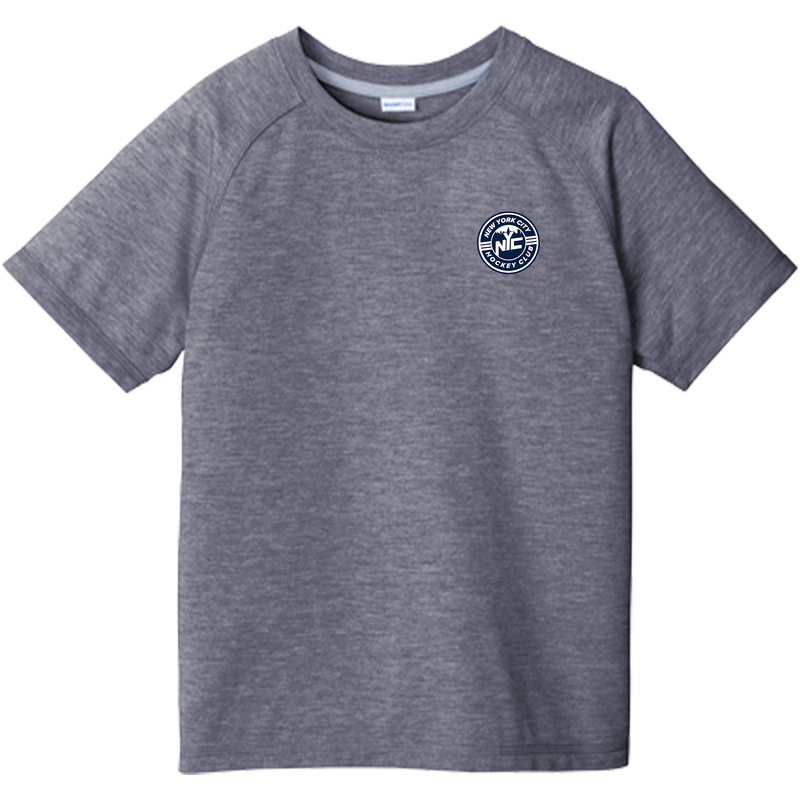 NYC Hockey Club Youth PosiCharge Tri-Blend Wicking Raglan Tee